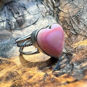 925 Sterling Silver Queen Conch Heart Split Band Ring Size 9.5 Southwestern